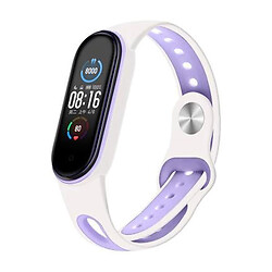 Ремешок Xiaomi Mi Band 5 / Mi Band 6, BeCover Sport Style, White-Purple, Белый