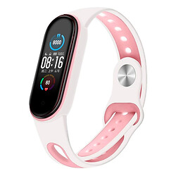 Ремешок Xiaomi Mi Band 5 / Mi Band 6, BeCover Sport Style, White-Pink, Белый