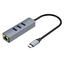 USB Hub Hoco HB34 Easy link, Type-C, Серый