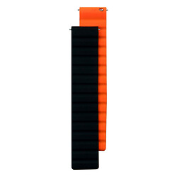 Ремешок универсальный, Silicone Link, Black-Orange, Черный