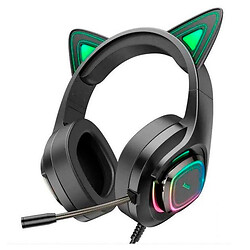 Навушники Hoco W107 Cute Cat Ear, З мікрофоном, Чорний