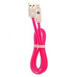 USB кабель, MicroUSB, 1.0 м., Рожевий