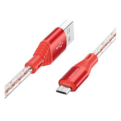 USB кабель Borofone BX96, MicroUSB, 1.0 м., Червоний