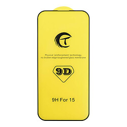 Защитное стекло Apple iPhone 15 / iPhone 15 Pro, Premium Tempered Glass, 9D, Черный