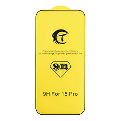 Защитное стекло Apple iPhone 15 Pro, Premium Tempered Glass, 9D, Черный