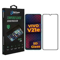 Защитное стекло Vivo V21E, BeCover, Черный