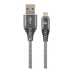 USB кабель Cablexpert CC-USB2B-AMmBM-2M-WB2, MicroUSB, 2.0 м., Сірий