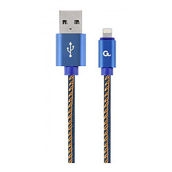 USB кабель Cablexpert CC-USB2J-AMLM-2M-BL Apple iPhone SE 2022 / iPhone 14 Pro Max / iPhone 14 Plus / iPhone 14 Pro / iPhone 14 / iPhone 13 Pro / iPhone 13 Mini / iPhone 13 / iPhone 13 Pro Max / iPhone 12 Mini / iPhone 12 Pro Max, Lightning, 2.0 м., Синий