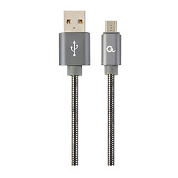USB кабель Cablexpert CC-USB2S-AMmBM-2M-BG, MicroUSB, 2.0 м., Сірий