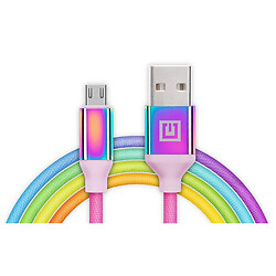 USB кабель REAL-EL Premium Rainbow EL123500052, MicroUSB, 1.0 м., Чорний