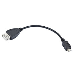 OTG кабель Gembird A-OTG-AFBM-001, USB, 0.15 м., Чорний