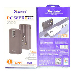 Портативная батарея (Power Bank) Yosonda YXD-A133, 20000 mAh, Белый