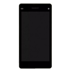 Дисплей (екран) Sony D5502 Xperia Z1 Compact / D5503 Xperia Z1 Compact, High quality, З сенсорним склом, З рамкою, Чорний