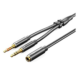 AUX кабель Vention BHFBY, 3,5 мм., 0.3 м., Чорний