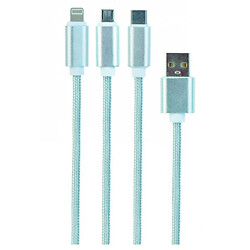 USB кабель Cablexpert Apple iPhone SE 2022 / iPhone 14 Pro Max / iPhone 14 Plus / iPhone 14 Pro / iPhone 14 / iPhone 13 Pro / iPhone 13 Mini / iPhone 13 / iPhone 13 Pro Max / iPhone 12 Mini, MicroUSB, Type-C, Lightning, 1.0 м., Серебряный
