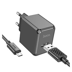 СЗУ Hoco CS11A, MicroUSB, З кабелем, Чорний