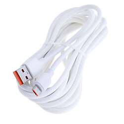 USB кабель USAMS SJ609USB01, MicroUSB, 3.0 м., Білий