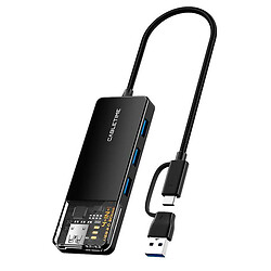 USB Hub Cabletime CB03B, USB, Type-C, 0.15 м., Чорний