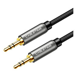 AUX кабель Cabletime CF10H, 3,5 мм., 1.0 м., Чорний