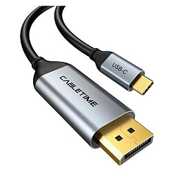 Кабель Cabletime CC20H, DisplayPort, Type-C, 1.0 м., Чорний