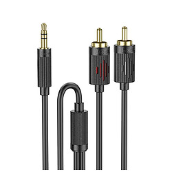AUX кабель Hoco UPA28, 1.5 м., 3.5 мм., 2RCA, Черный