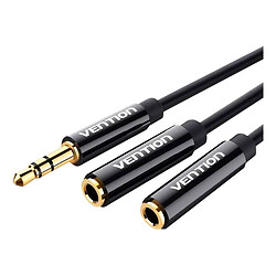 AUX кабель Vention BBSBY, 3,5 мм., 0.3 м., Чорний