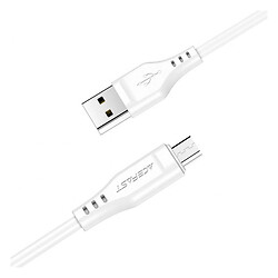 USB кабель Acefast C3-09, MicroUSB, 1.2 м., Белый