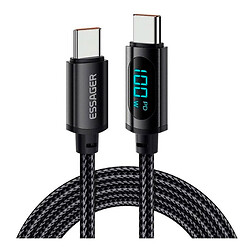 USB кабель Essager EXCTT1-XYA01-P Enjoy LED, Type-C, 2.0 м., Чорний