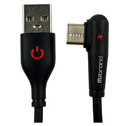 USB кабель Mibrand MI-11 Two Colour Elbow Charging Line, Type-C, 1.0 м., Черный