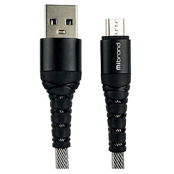 USB кабель Mibrand MI-14 Fishing Net Charging Line, MicroUSB, 1.0 м., Чорний