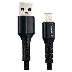 USB кабель Mibrand MI-32 Nylon Charging Line, Type-C, 0.5 м., Черный