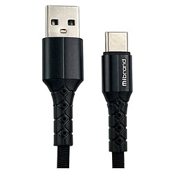 USB кабель Mibrand MI-32 Nylon Charging Line, Type-C, 2.0 м., Черный