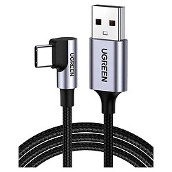 USB кабель Ugreen US284 Right Angle, Type-C, 3.0 м., Сірий