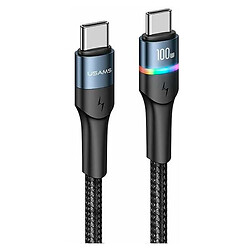 USB кабель Usams US-SJ537 U76, Type-C, 1.2 м., Чорний
