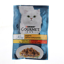 Корм для кошек Gourmet Perle Курица и говядина пауч 85 г