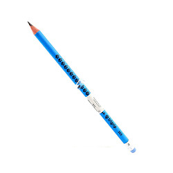 Олівець чорнографітний пастельний фольгований корпус з кольоровою гумкою