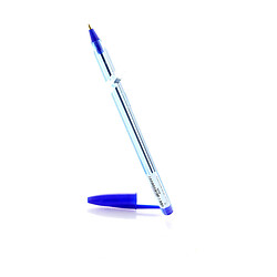 Ручка кулькова синя прозорий корпус