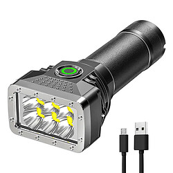 Ліхтарик ручний LED акумуляторний пластиковий з кабелем 4 режима