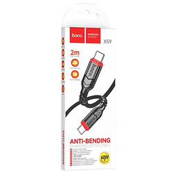 USB кабель Hoco X59, Type-C, 2.0 м., Черный - № 2
