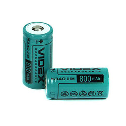 Акумулятор Videx 16340 Li-Ion 3.7В 800мАг (без захисту)