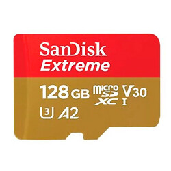 Карта пам'яті SanDisk Extreme A2 V30 MicroSDXC UHS-1 U3, 128 Гб.
