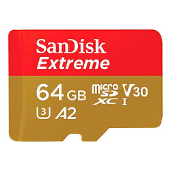 Карта памяти SanDisk Extreme A2 V30 MicroSDXC UHS-1 U3, 64 Гб.