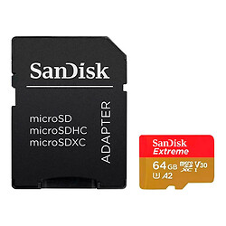 Карта памяти SanDisk Extreme For Action Cams and Drones A2 MicroSDXC UHS-1 U3, 64 Гб.