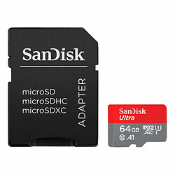 Карта памяти SanDisk Ultra A1 MicroSDXC UHS-1, 64 Гб.