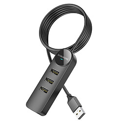USB Hub Borofone DH5 Erudite, 1.2 м., Черный