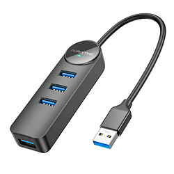 USB Hub Borofone DH5 Erudite, 0.2 м., Чорний