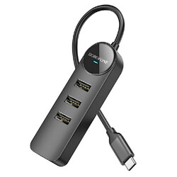 USB Hub Borofone DH6 Erudite, 0.2 м., Черный