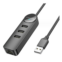 USB Hub Borofone DH6 Erudite, 1.2 м., Черный