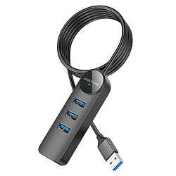 USB Hub Borofone DH6 Erudite, 1.2 м., Чорний