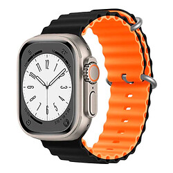 Ремінець Apple Watch 38 / Watch 40, Ocean Band, Black-Orange, Чорний